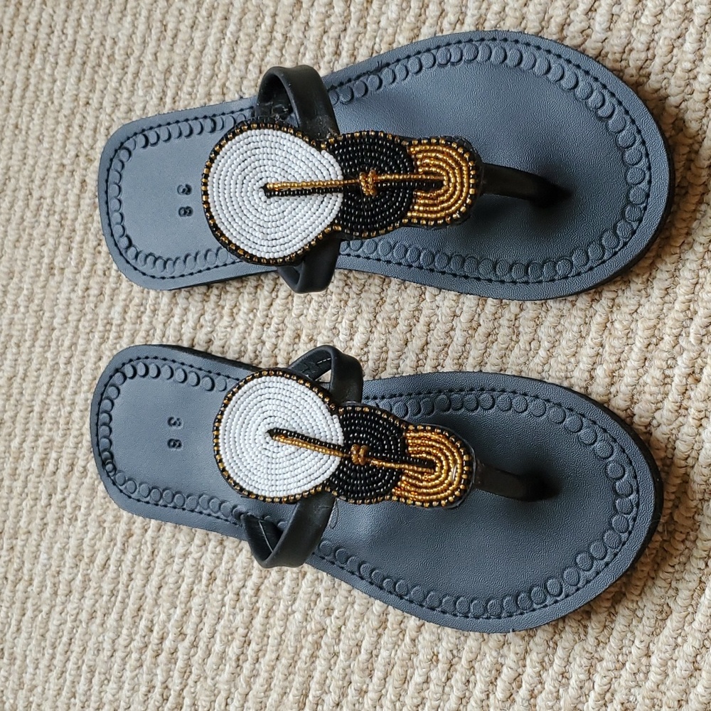New Beaded Sandals Size 7